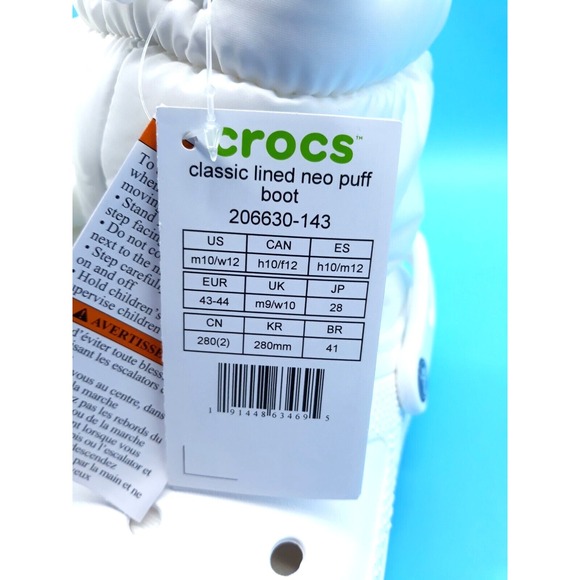 Crocs Lined Neo Puff Boots Men Size 10 / Women 12 New - Picture 3 of 12